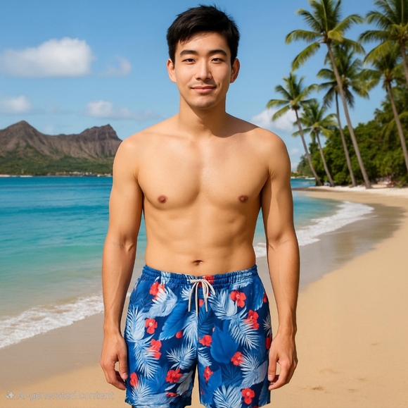 [NWT] Rainforest Men's Quick-Dry Swim Trunk Shorts - Picture 1 of 8